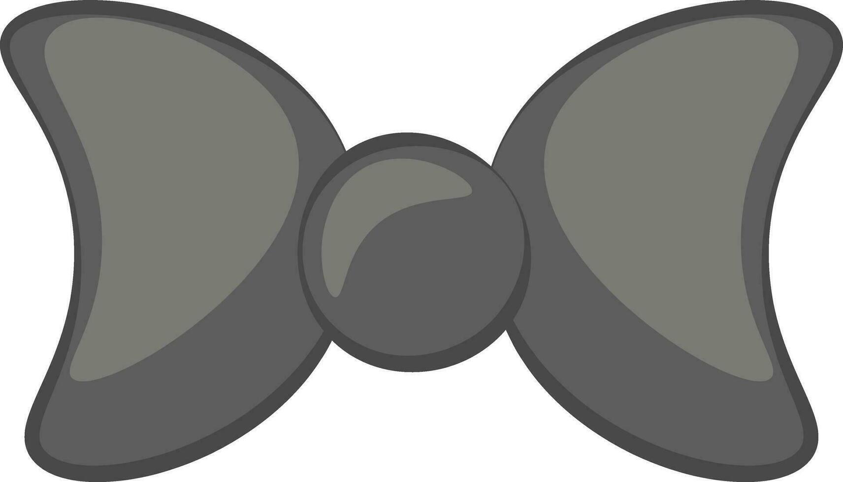 A grey-colored bow tie vector or color illustration