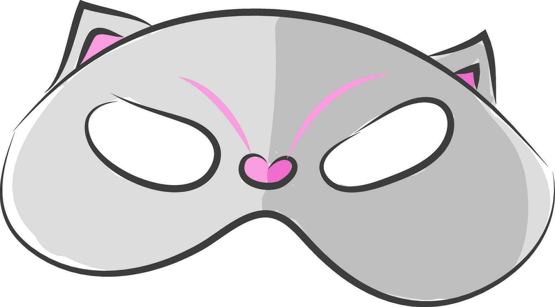 A grey cat face mask vector or color illustration