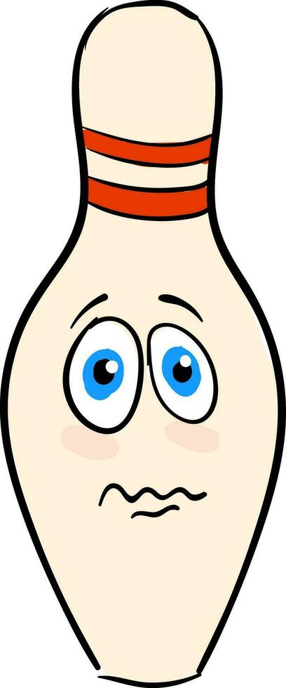 A yellow bowling pin vector or color illustration