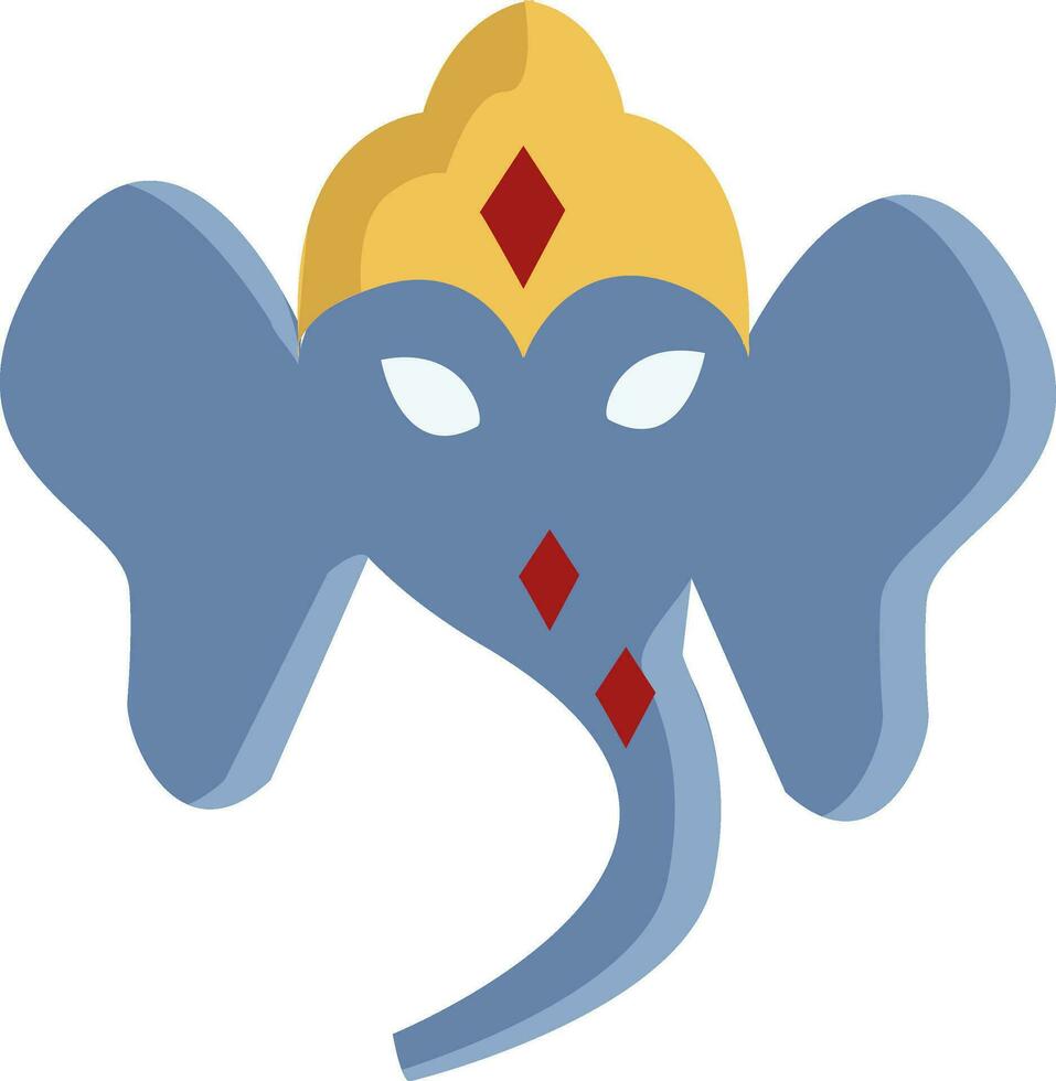 Portrait of Ganesha vector or color illustration