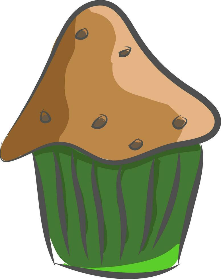 A cute colourful cupcake vector or color illustration