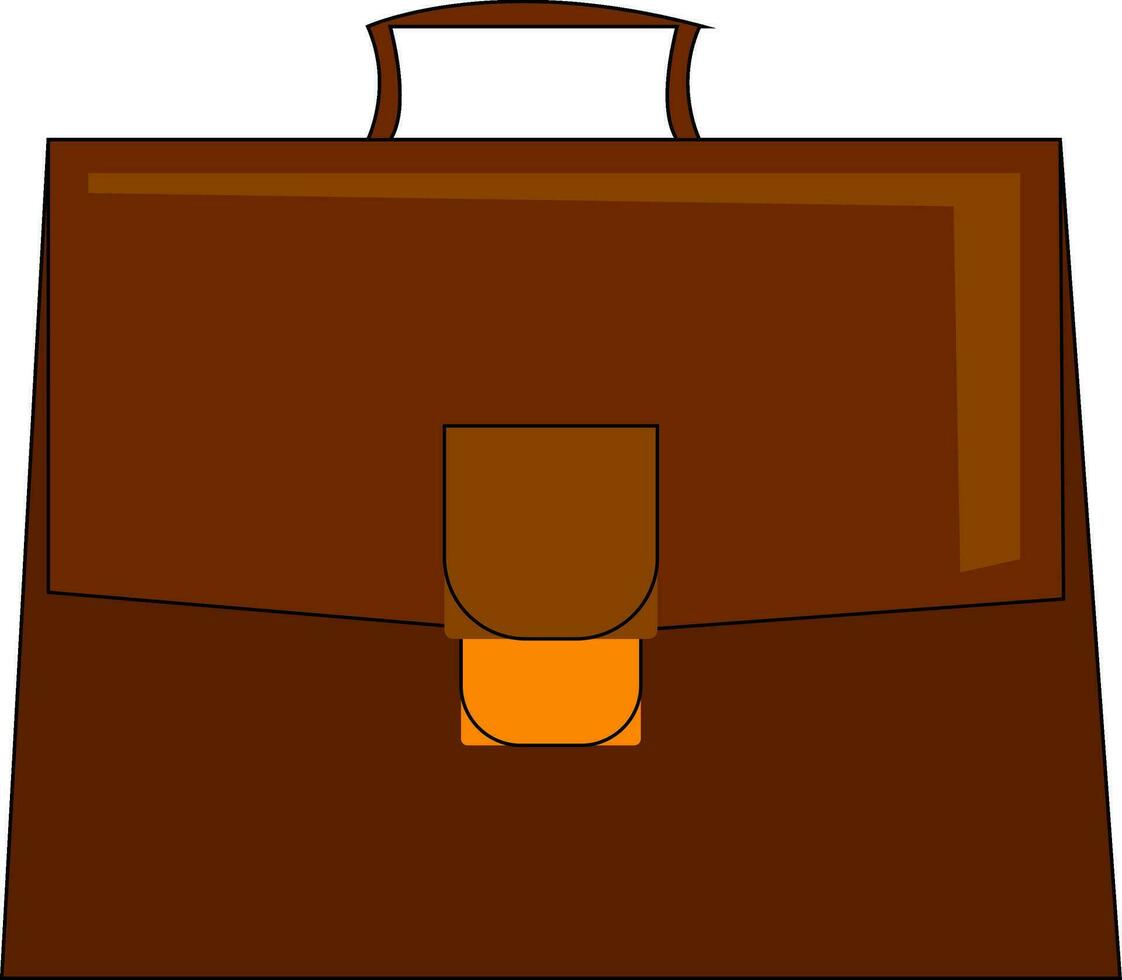Large brown briefcase vector or color illustration