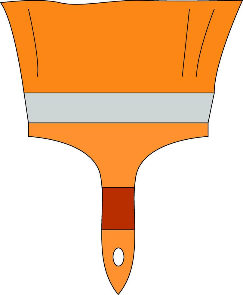 An orange flat painter's brush vector or color illustration