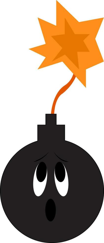 Clipart of a bomb about to detonate vector or color illustration