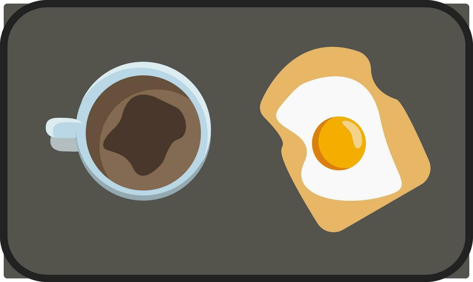 A breakfast tray vector or color illustration