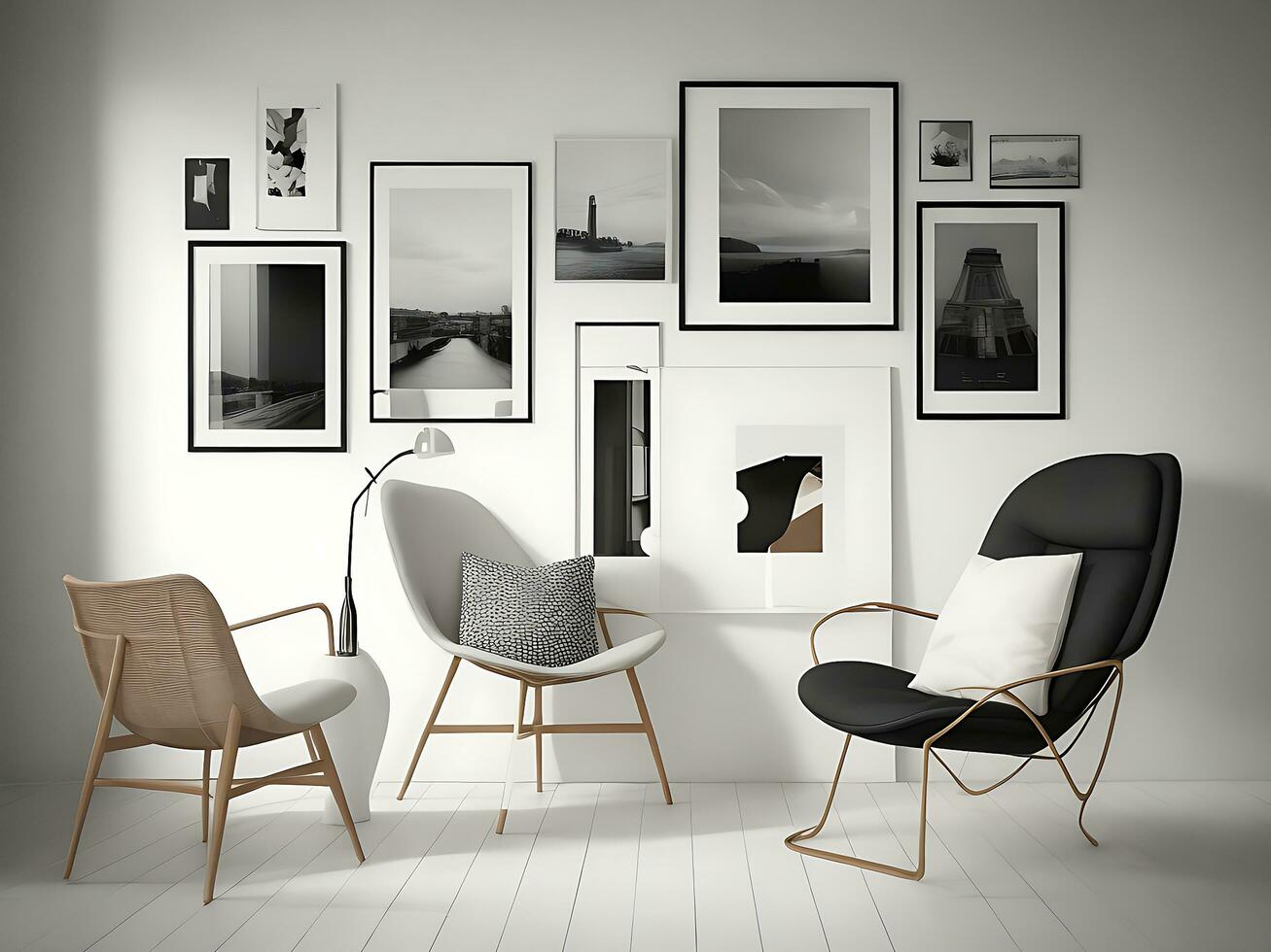 AI generated New Modern Living room Interior, home interior ai generated photo