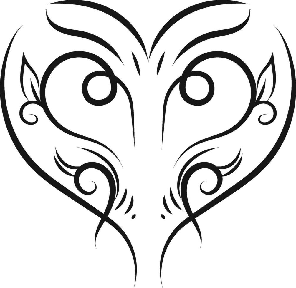 ornamento corazón mano dibujado diseño, ilustración, vector en blanco antecedentes.