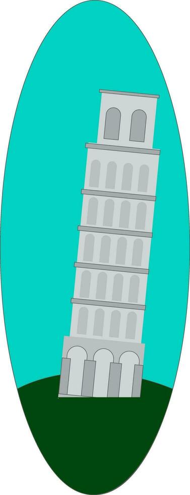 The freestanding bell tower of the cathedral of the Italian city of Pisa famous for its unintended tilt vector color drawing or illustration