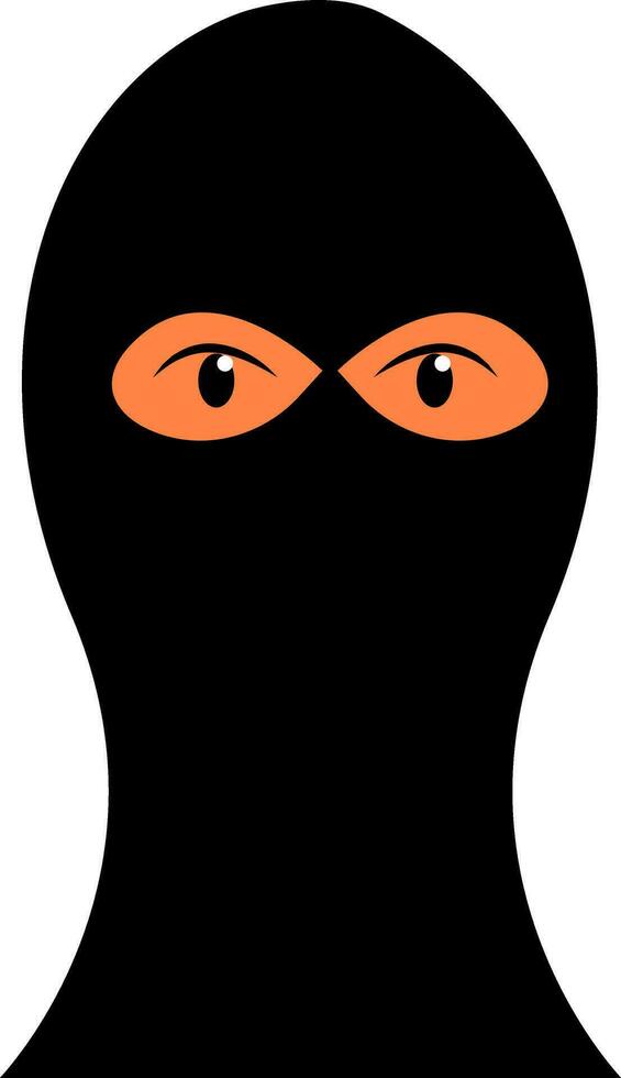 A man wearing a face mask in which only his eyes are exposed vector color drawing or illustration