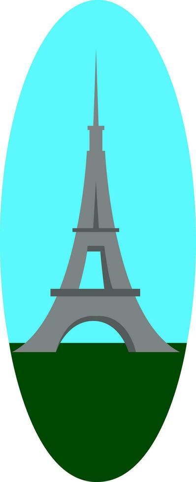 A beautiful architectural landmark tower made of iron in the city of Paris vector color drawing or illustration