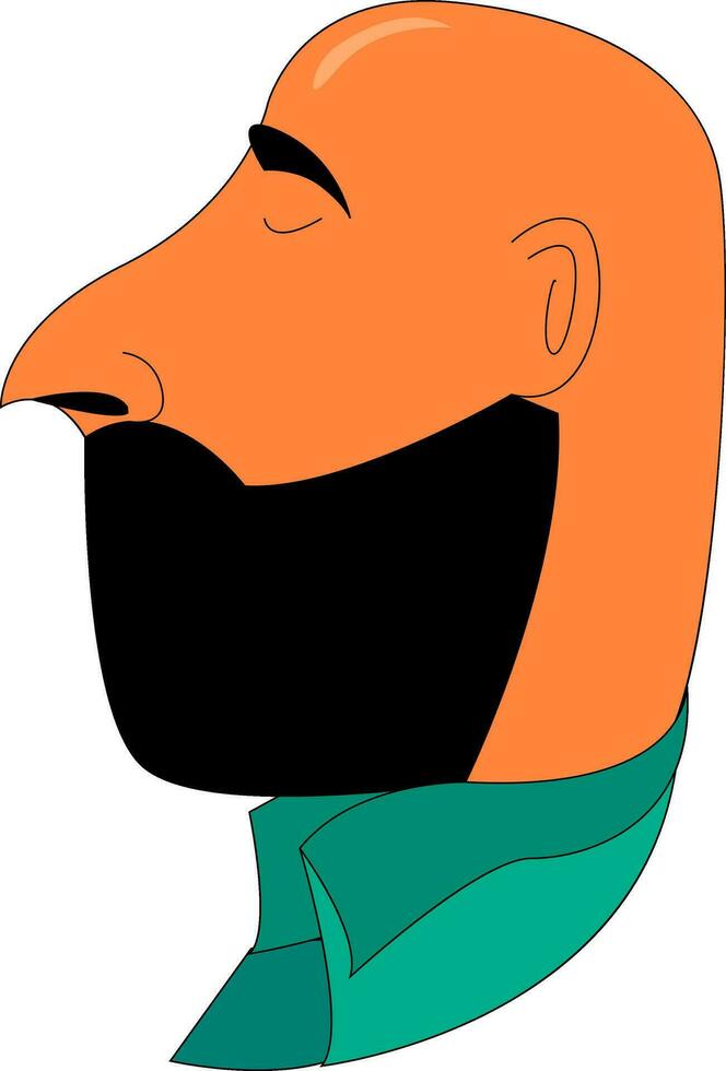 A bald man facing sideways vector or color illustration
