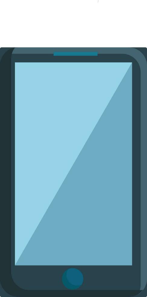 A modern touch screen cell phone with blue screen vector color drawing or illustration