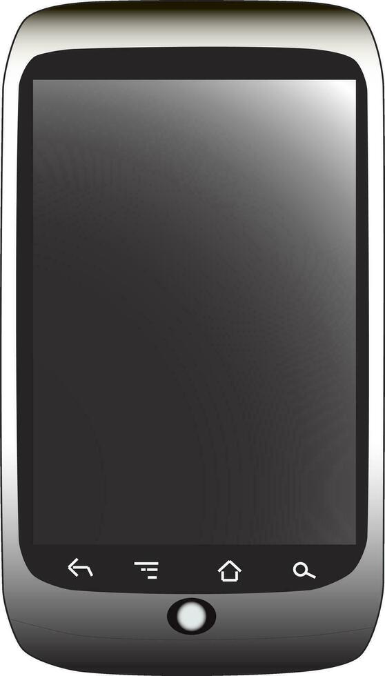 A modern touch screen cell phone with smart buttons vector color drawing or illustration