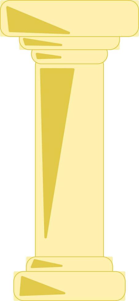 A yellow pillar that acts as a structural element to hold the weight vector color drawing or illustration