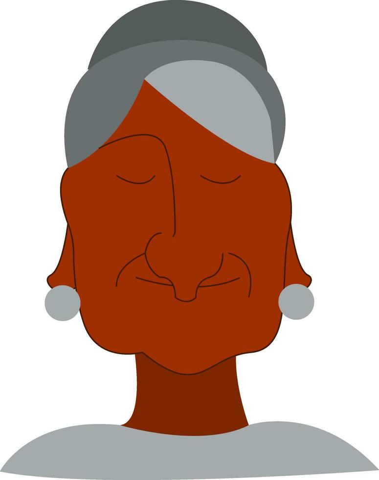 An old woman in an elegant dress and is wearing pearl earrings vector color drawing or illustration