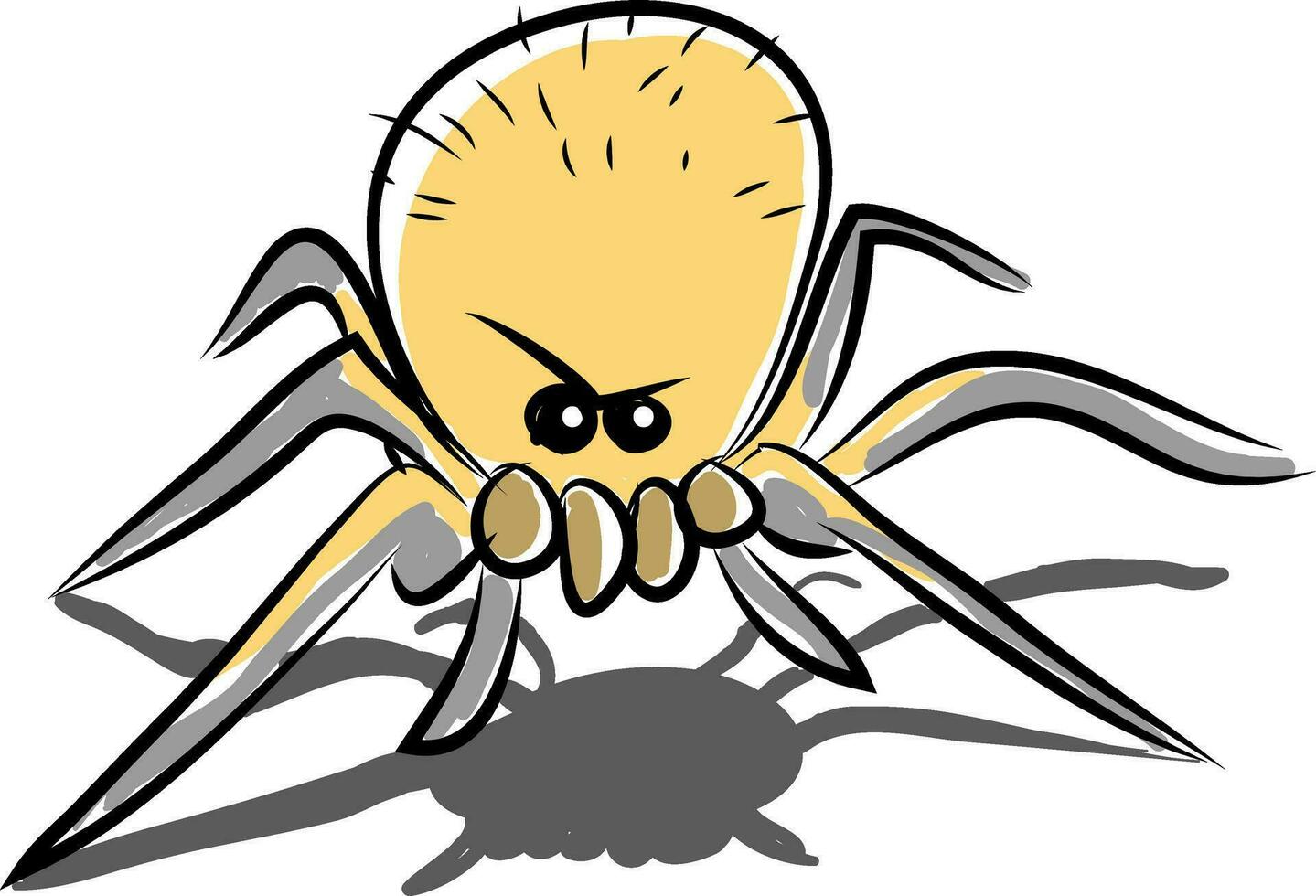 Drawing of an angry spider with its eight legs vector color drawing or illustration