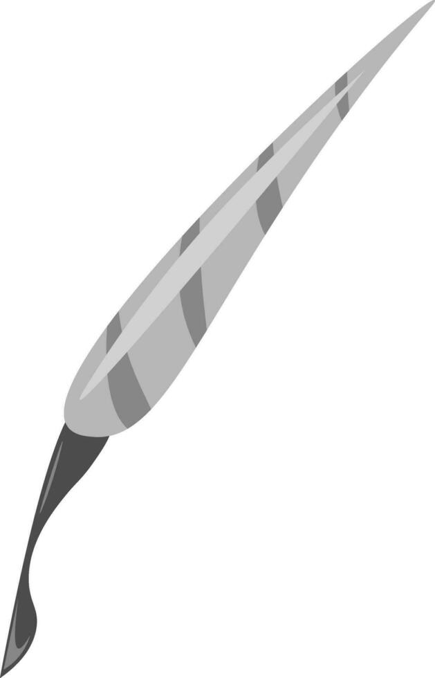 A vintage ink pen designed with a feather tail vector color drawing or illustration