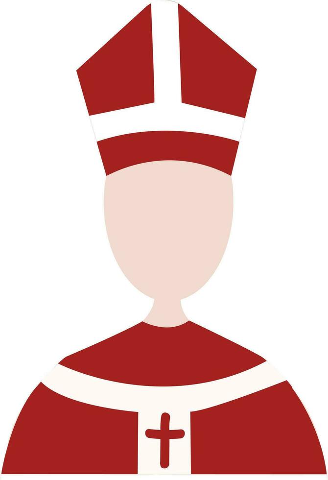A priest in his traditional Christian monk costume printed with a cross design vector color drawing or illustration