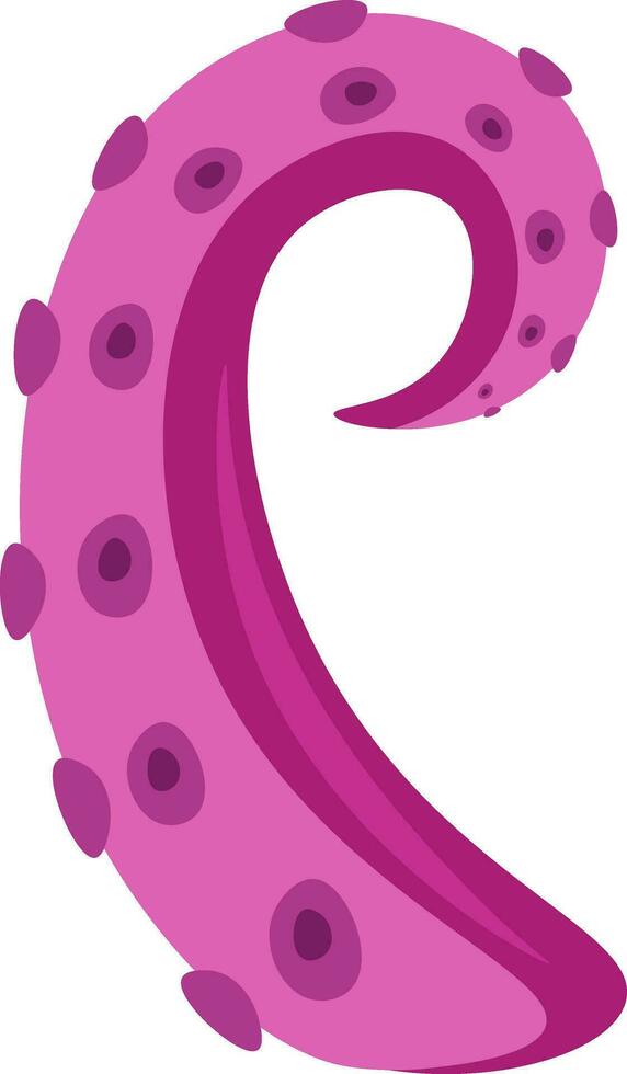 The leg of an octopus often used as a food delicacy in some cuisines vector color drawing or illustration