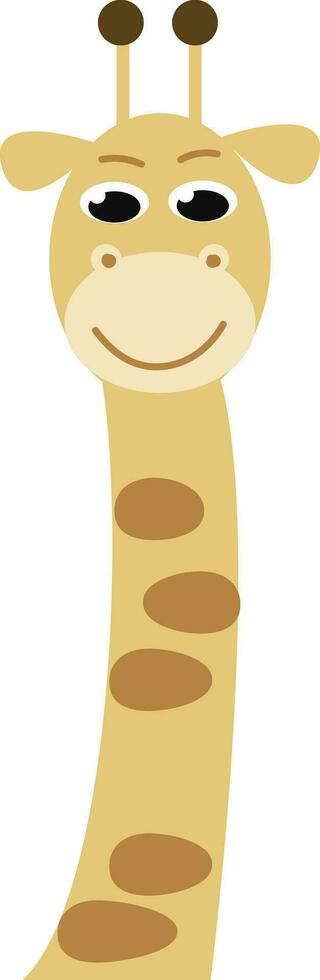 A happy cartoon giraffe with its long tall neck vector color drawing or illustration