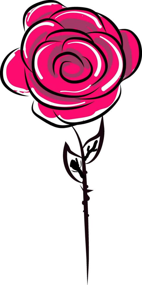 Painting of beautiful red roses vector color drawing or illustration