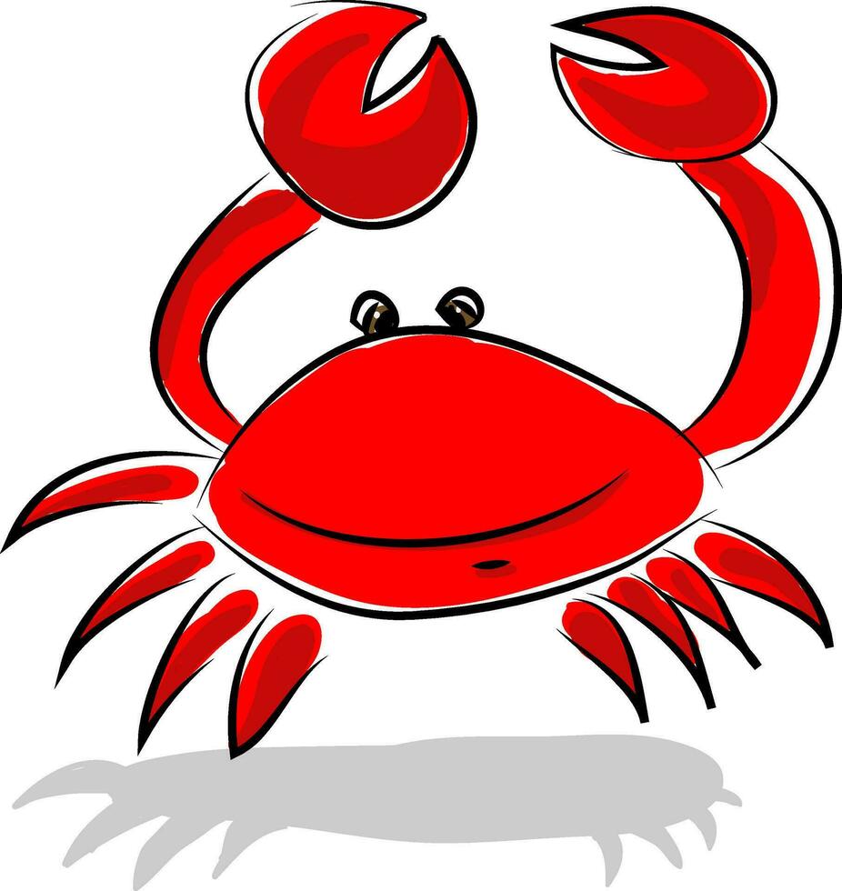 un Fresco agua criatura cangrejo de río generalmente considerado como un alto proteína comida vector color dibujo o ilustración