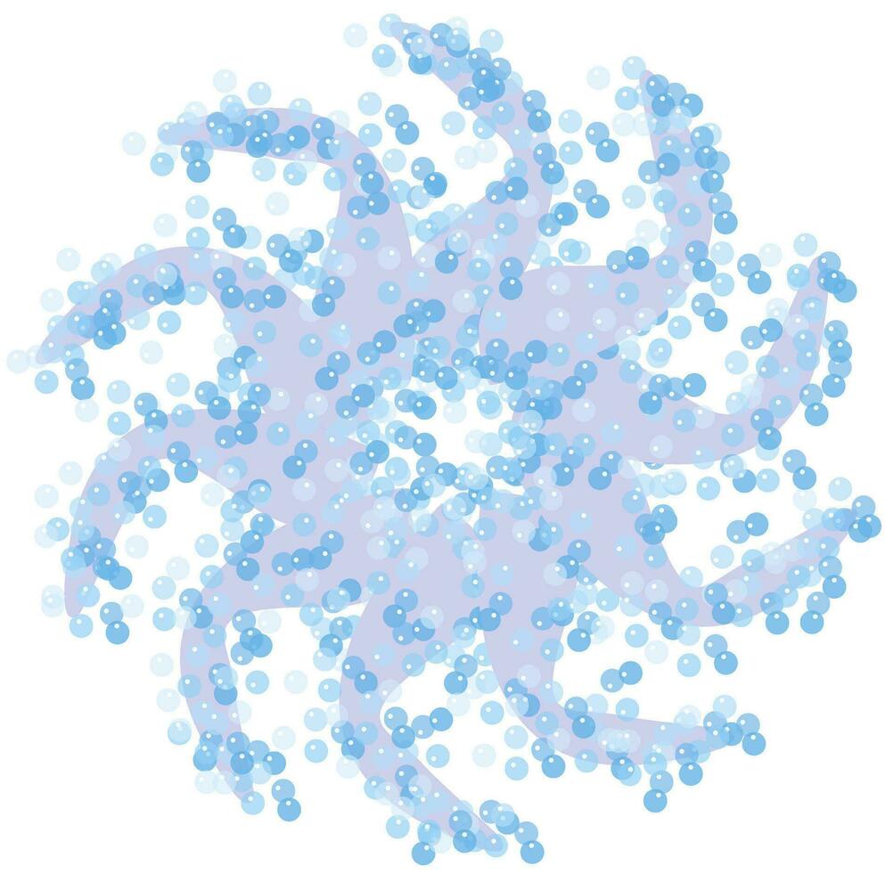 un único símbolo hecho con burbujas de azul sombra vector color dibujo o ilustración