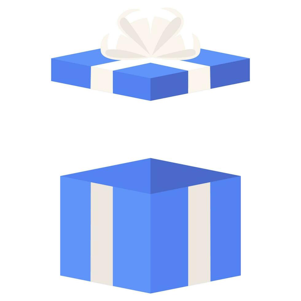 azul regalo caja en plano diseño para utilizando como bandera vector