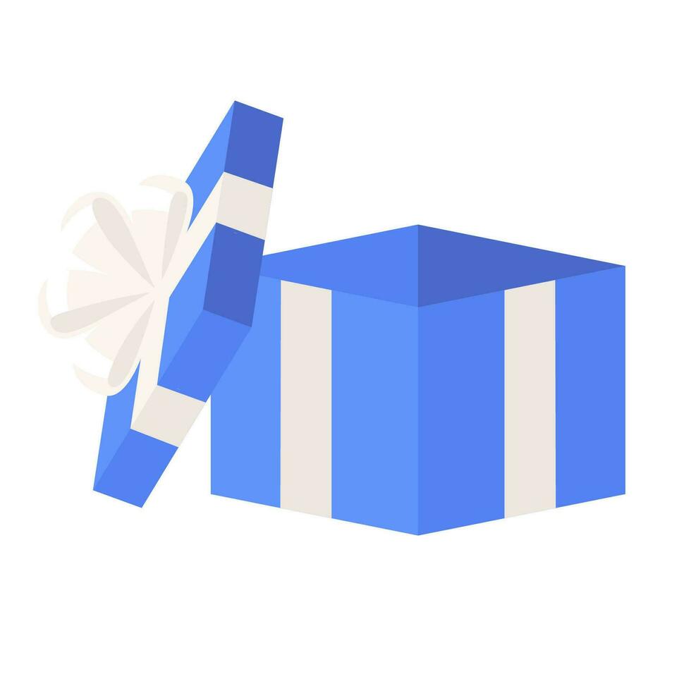 Blue gift box in flat design for using as banner vector