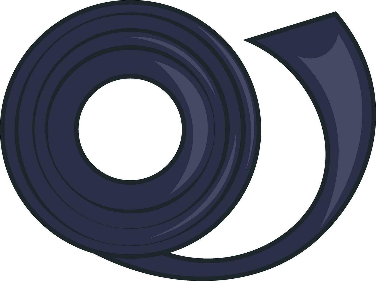 A roll of blue adhesive tape used for packing boxes known as duct table vector color drawing or illustration