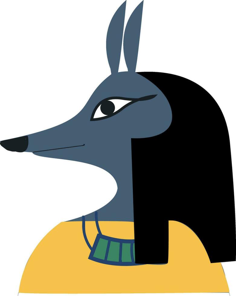 A jackal faced ancient god of death and the afterlife known as Anubis vector color drawing or illustration