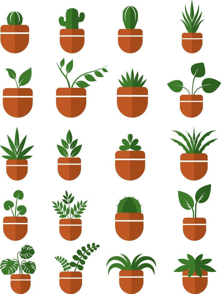 casa plantas, ilustración, vector en blanco antecedentes.