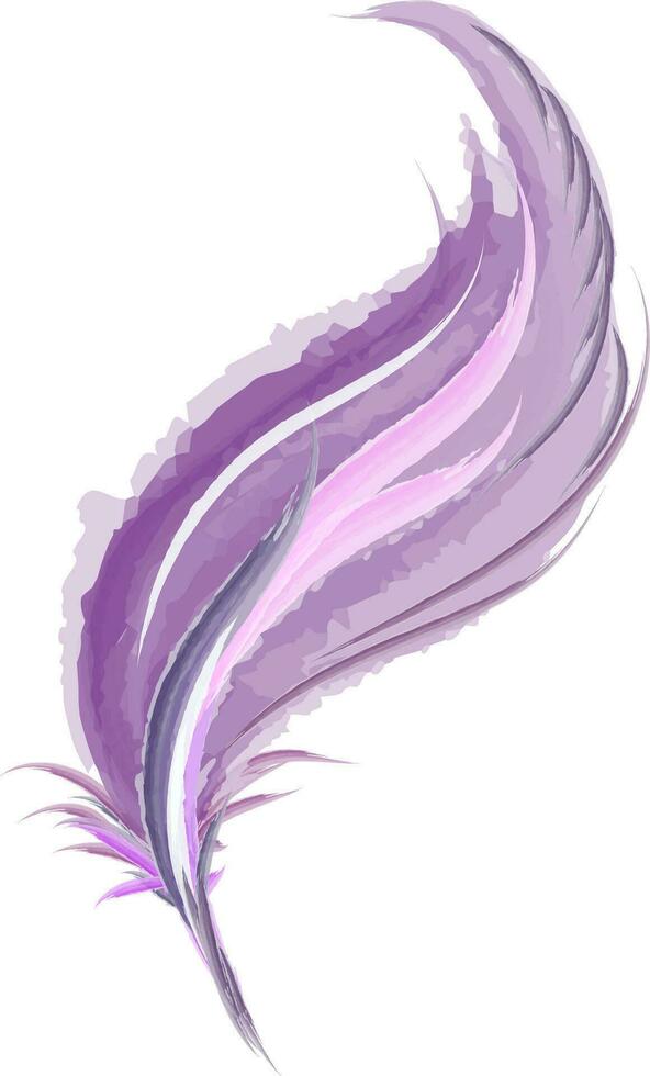 Purple water stroke feather painting vector or color illustration