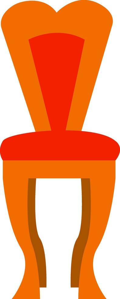A wooden chair with red cushion vector or color illustration