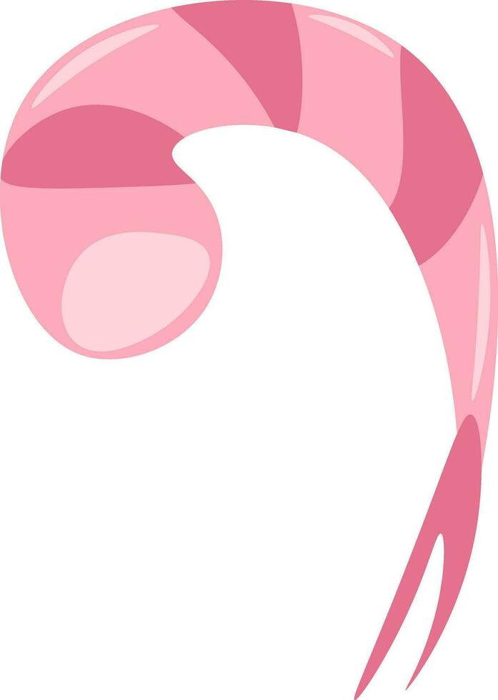 Tail of a pink shrimp vector or color illustration