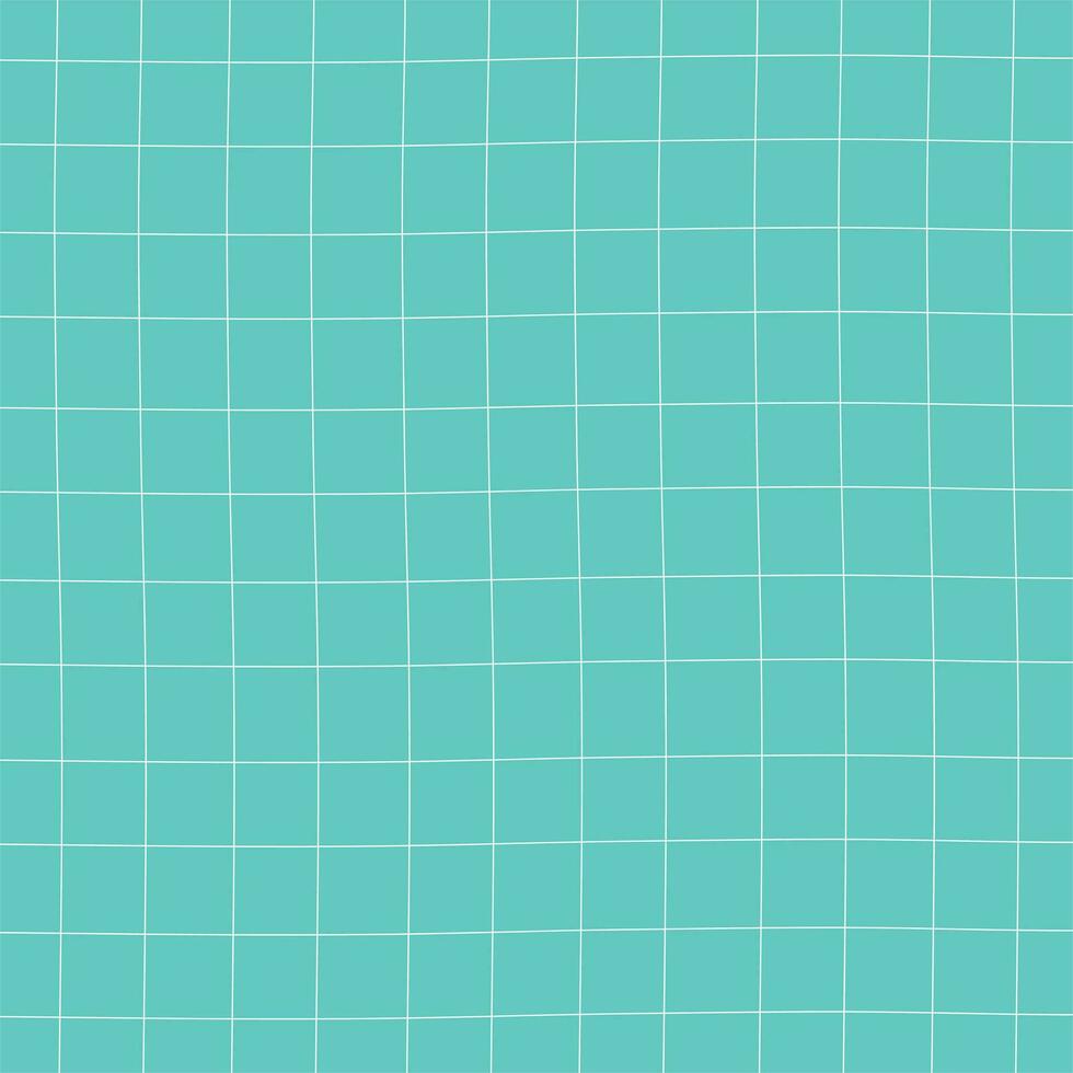 Checked, square. Vertical and horizontal hand drawn irregular crossed stripes. Checkered geometric background. White bars on mint green background. vector