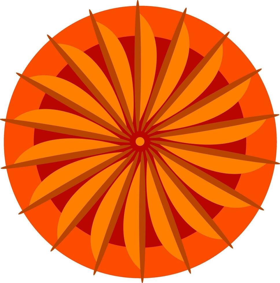 Orange mandala for spiritual practice vector or color illustration