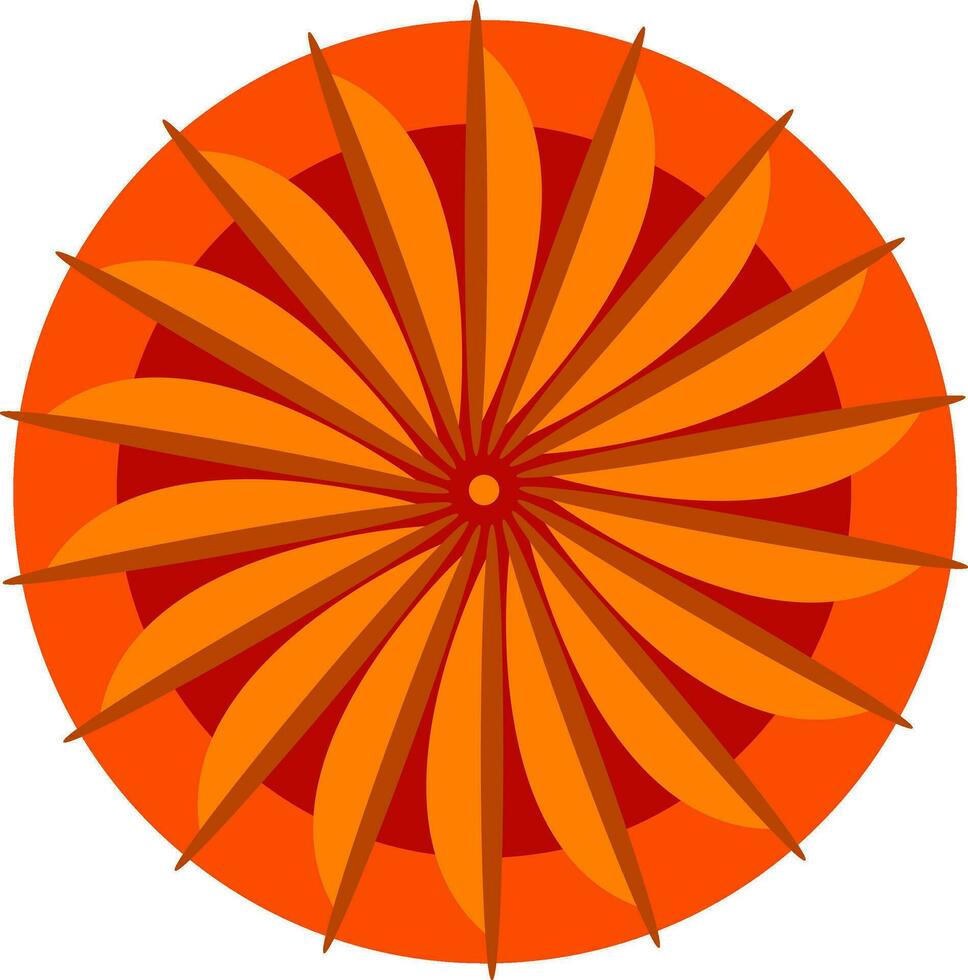 naranja mandala para espiritual práctica vector o color ilustración