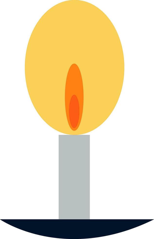 Burning candle on a stand vector or color illustration