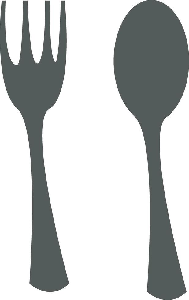 Cutlery set of spoon and fork vector or color illustration