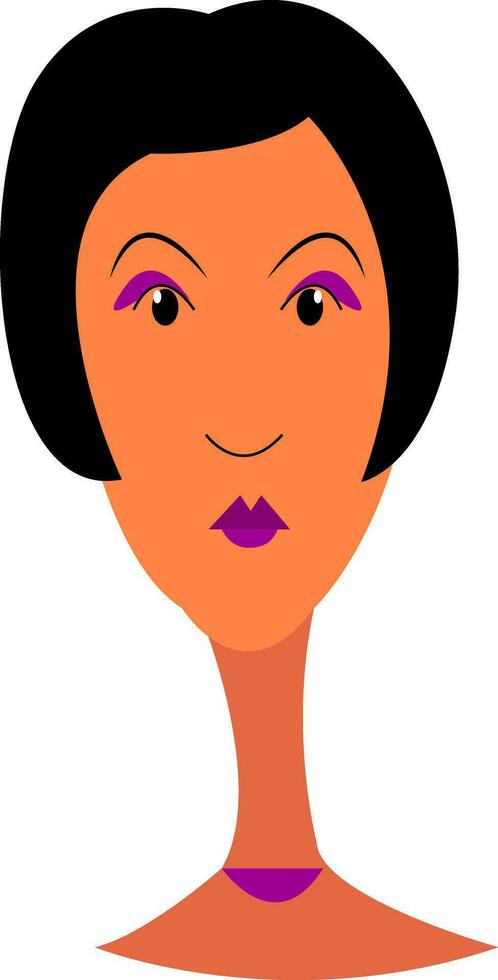 Lady with purple make up vector or color illustration