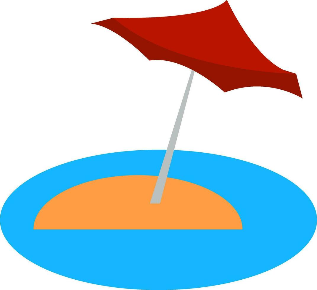 azul paraguas en mar playa vector o color ilustración