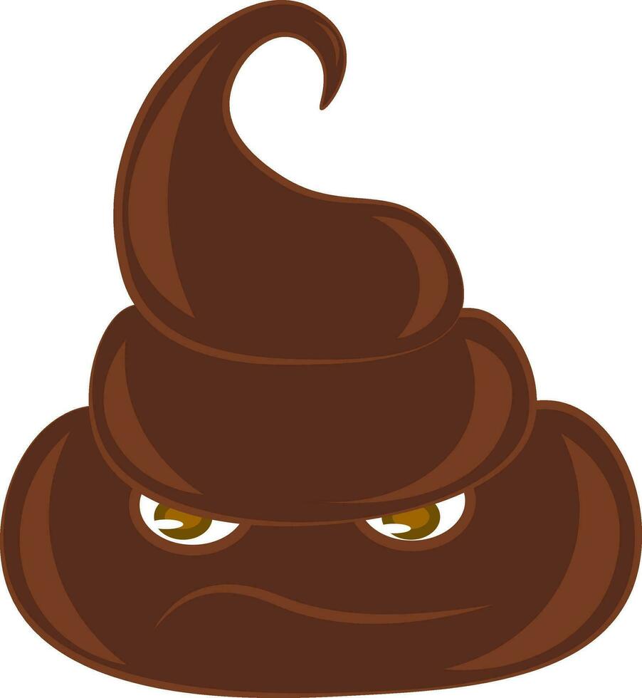 Pile of brown poop vector or color illustration