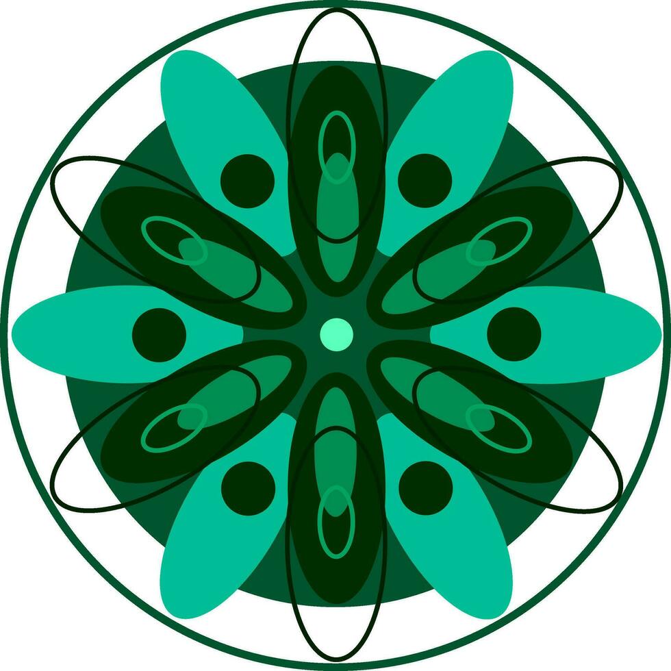 Green spiritual mandala design vector or color illustration