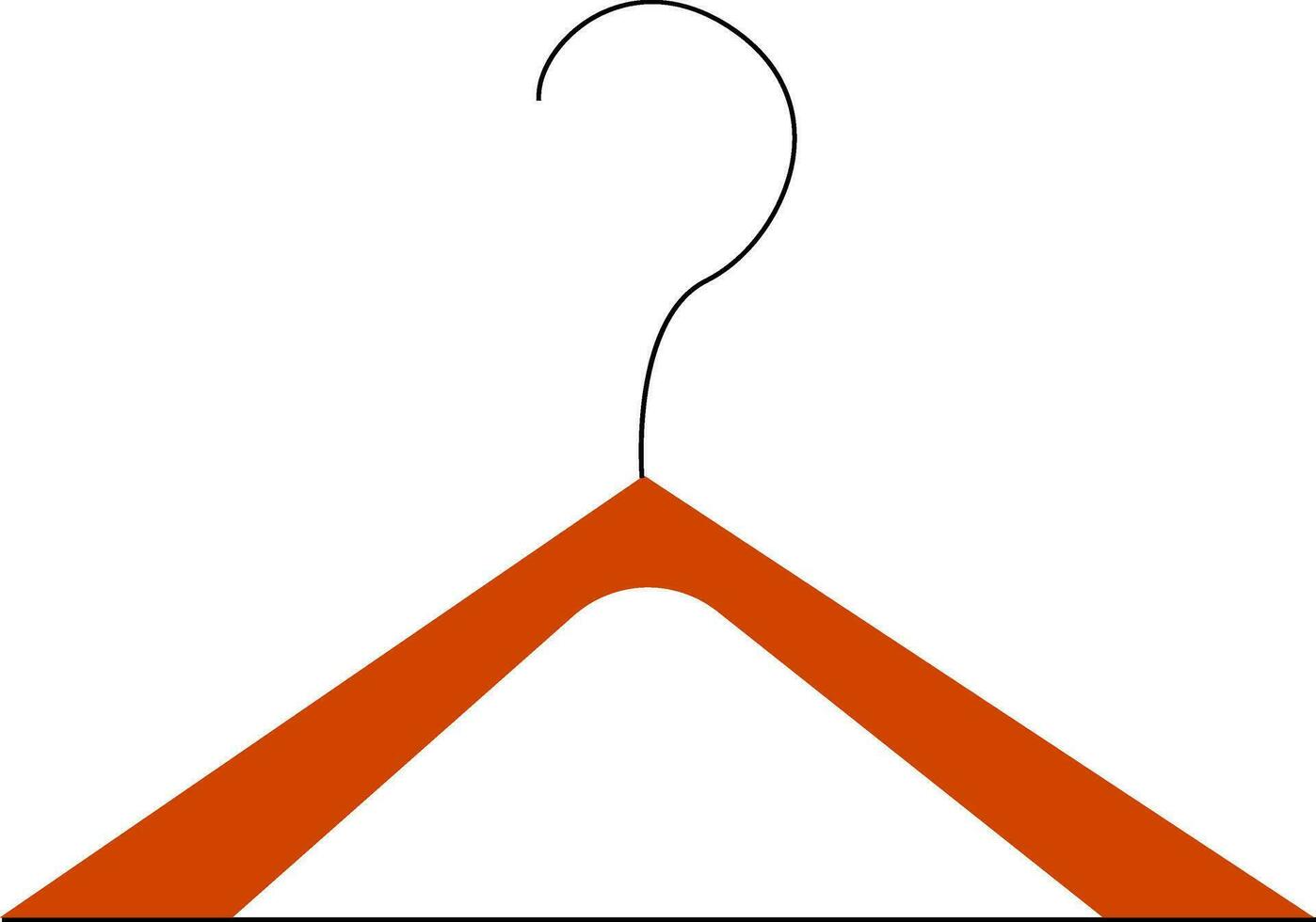 Wooden hanger for clothes vector or color illustration