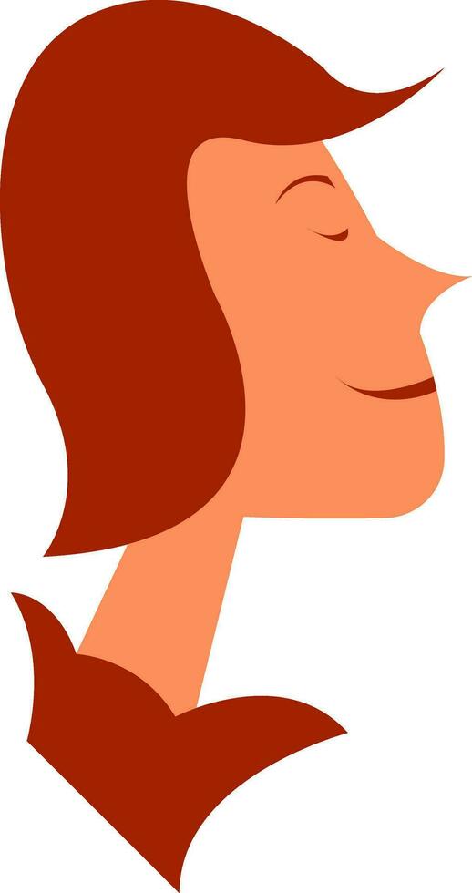 Smiling girl face vector or color illustration