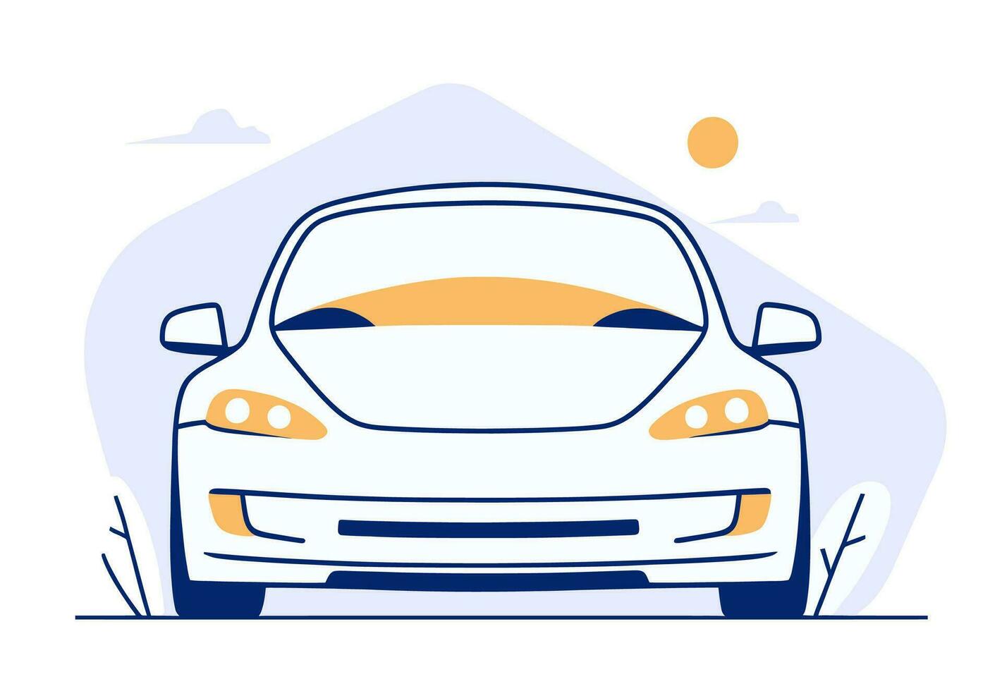 Car, simple flat vector illustration.