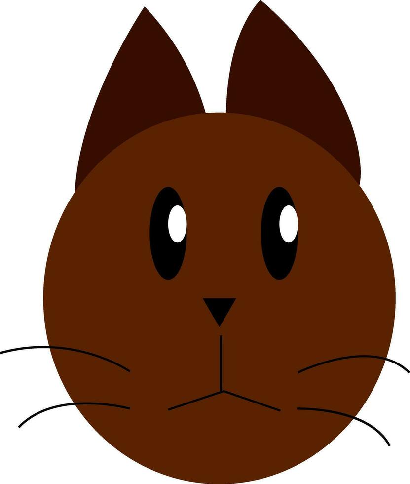 Brown cat with mustaches vector or color illustration