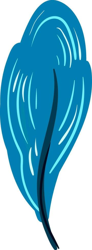 Blue feather painting vector or color illustration