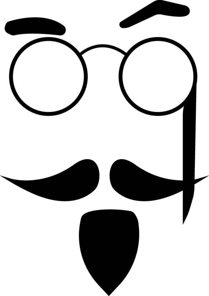 Face with eyeglasses vector or color illustration